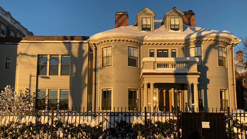 blythe house exterior with snow